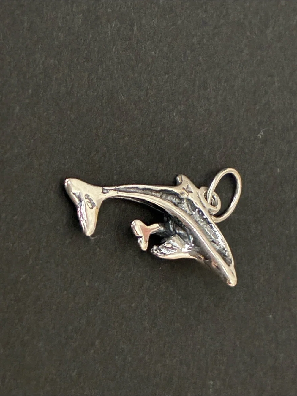 925 Silver Dolphin Pendant Charm - Polished Silver Finish